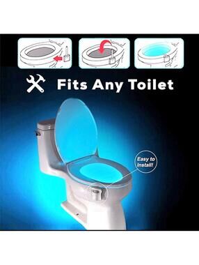 NEW PIR Motion Sensor Toilet Seat Night Light 8 Colors Waterproof Backlight